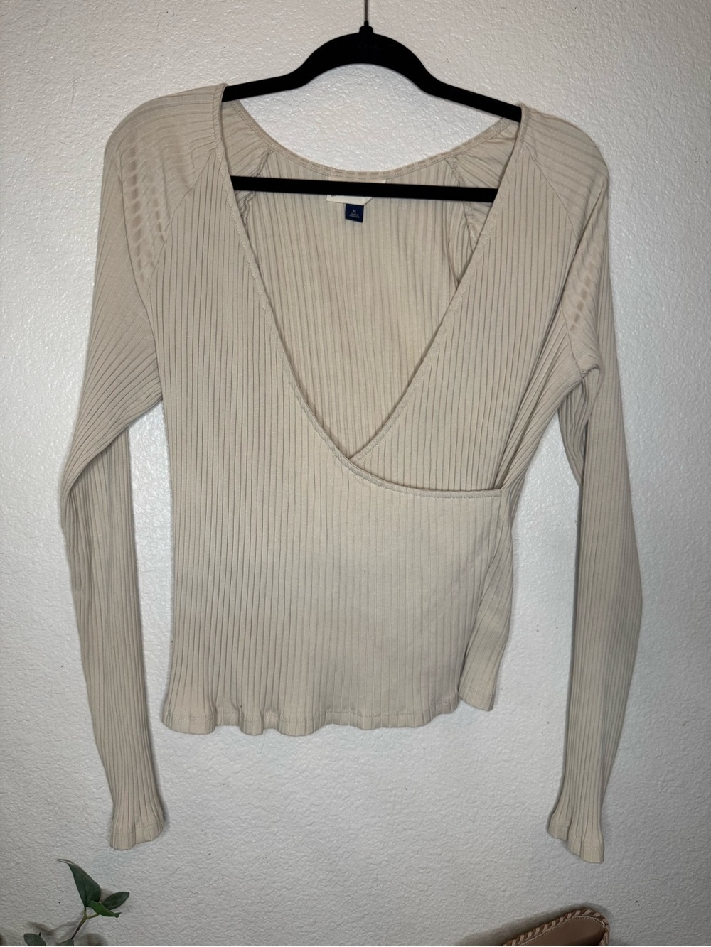 Universal thread ribbed wrap top XL